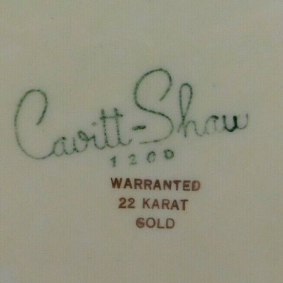 Vintage WS George Cavitt Shaw Gold Salad Plate Warranted 22 Karat Marked 120D - Picture 4 of 5